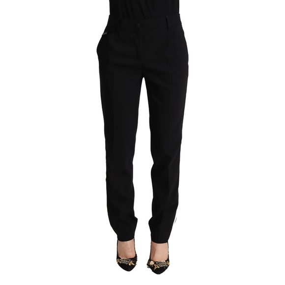 Dolce & Gabbana White Cotton Dress Slim Formal Trouser Pants